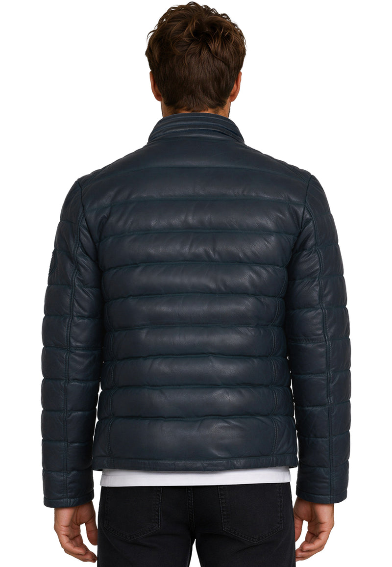 Herren Regular Fit Jacke Echtleder 19RS016 - Navy