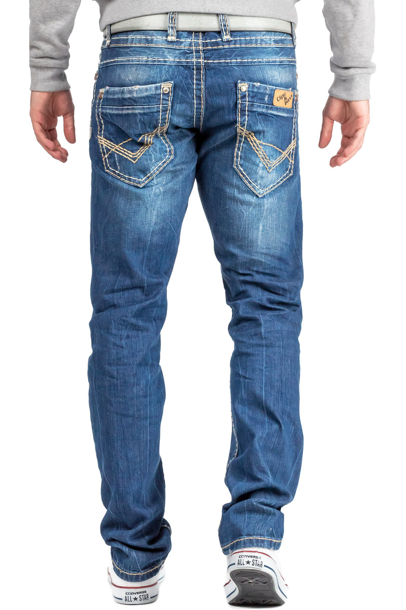 Herren Regular Fit Jeans Stonewashed C0688 - Blue