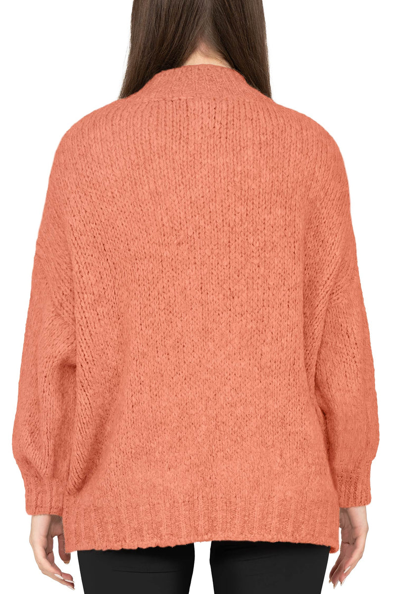 Damen Relaxed Fit Strickjacke 25RSW094 - Orange