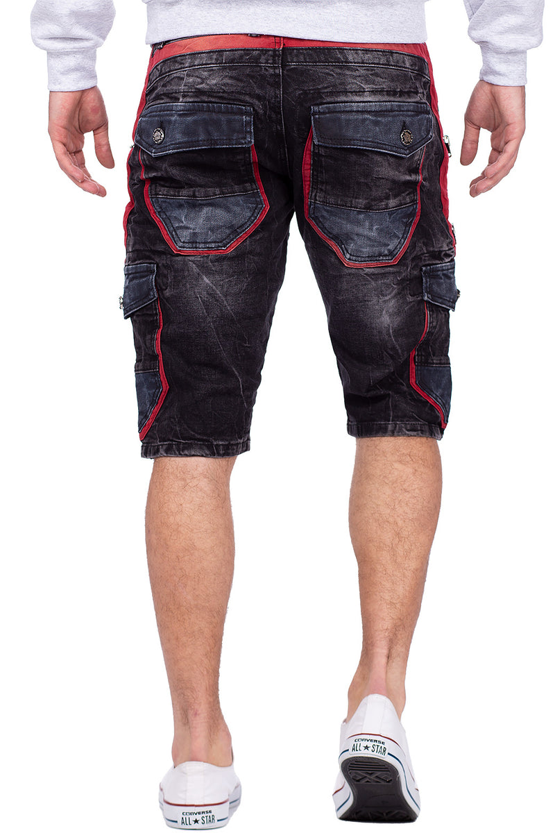 Herren Regular Fit Shorts Stonewashed CK224 - Black