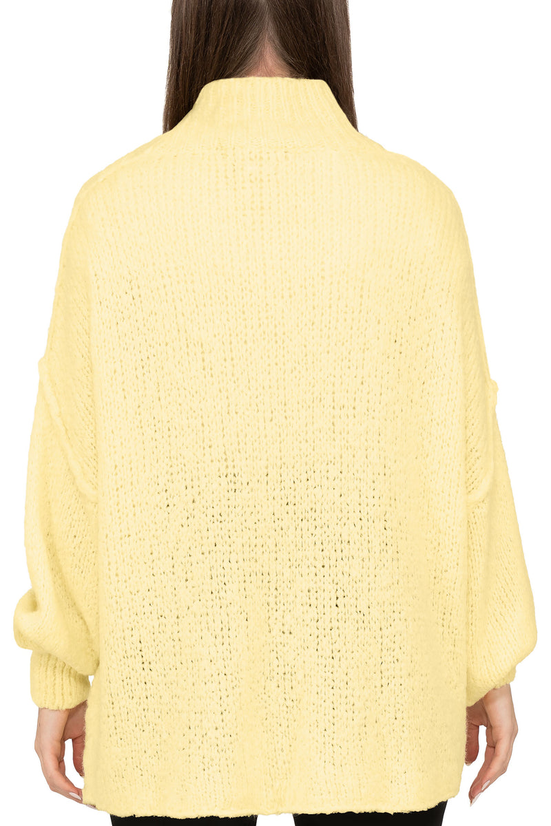 Damen Relaxed Fit Strickpullover 25RSW092 - Yellow