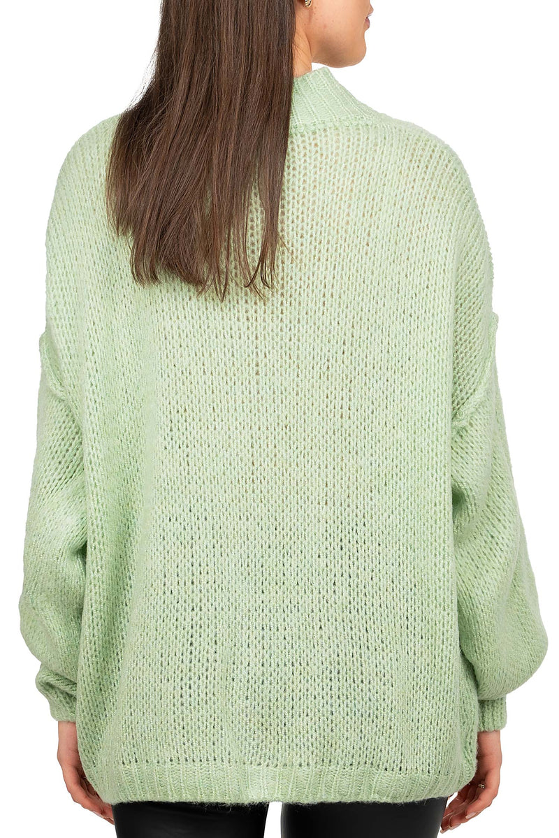 Damen Relaxed Fit Strickjacke Oversized-Look 25RSW068 - Mint