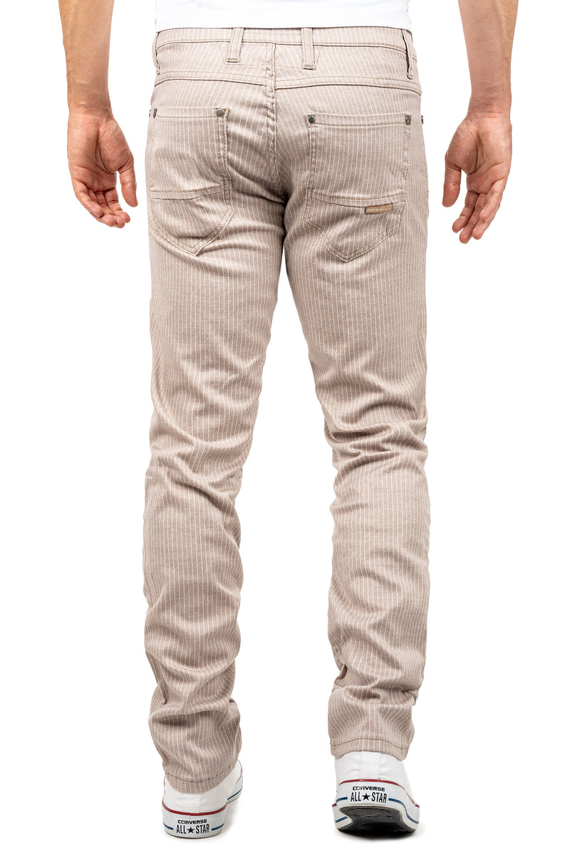 Herren Slim Fit Hose Mid Waist CD841 - Beige