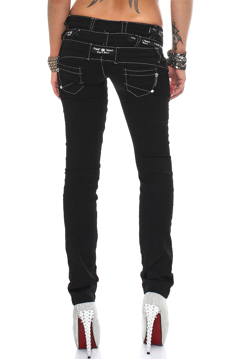 Damen Regular Fit Jeans Mid Waist CBW0313 - Black