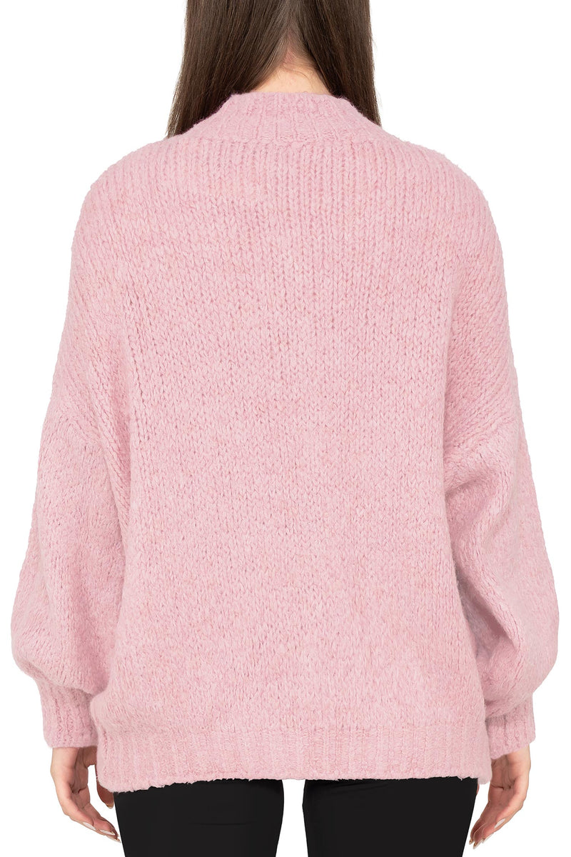Damen Relaxed Fit Strickjacke 25RSW094 - Rosa