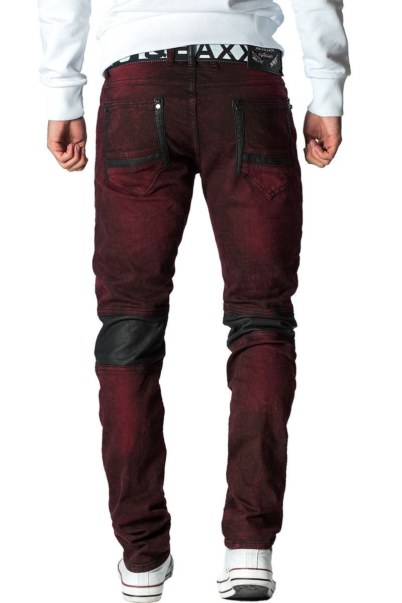 Herren Slim Fit Jeans Stonewashed CD481 - Bordeaux