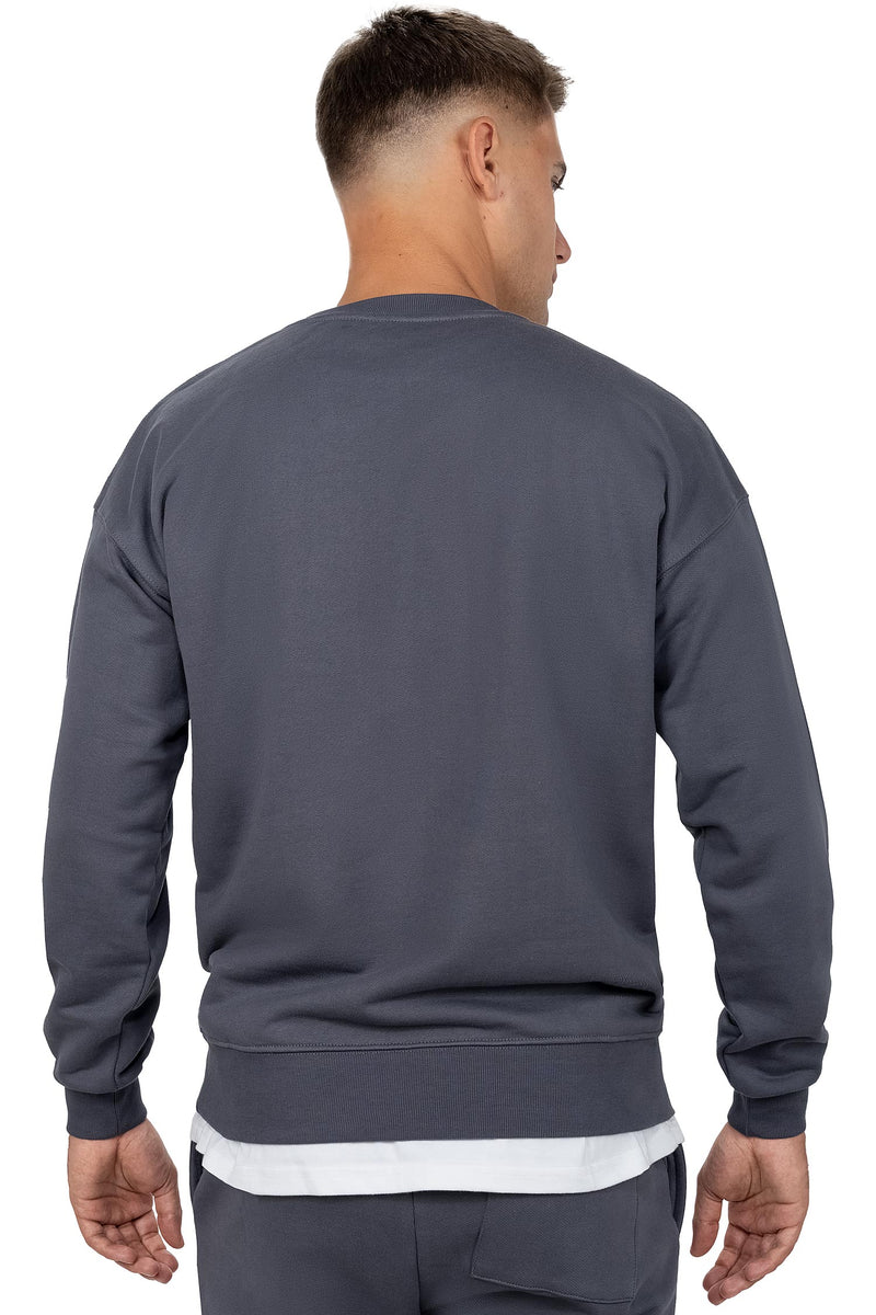 Herren Regular Fit Pullover Logo-Stitching 23RS037 - Anthracite