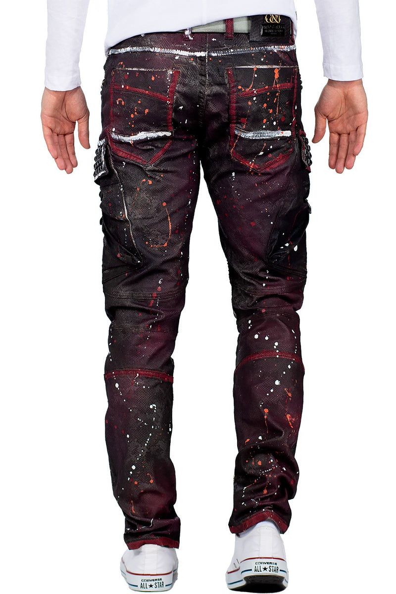 Herren Straight Fit Jeans Mid Waist CD636 - Bordeaux