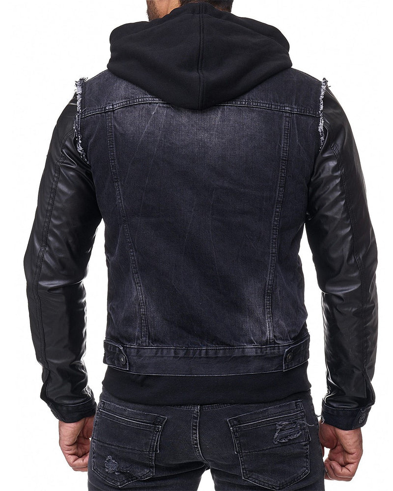 Herren Regular Fit Jacke Stonewashed C1290 - Black