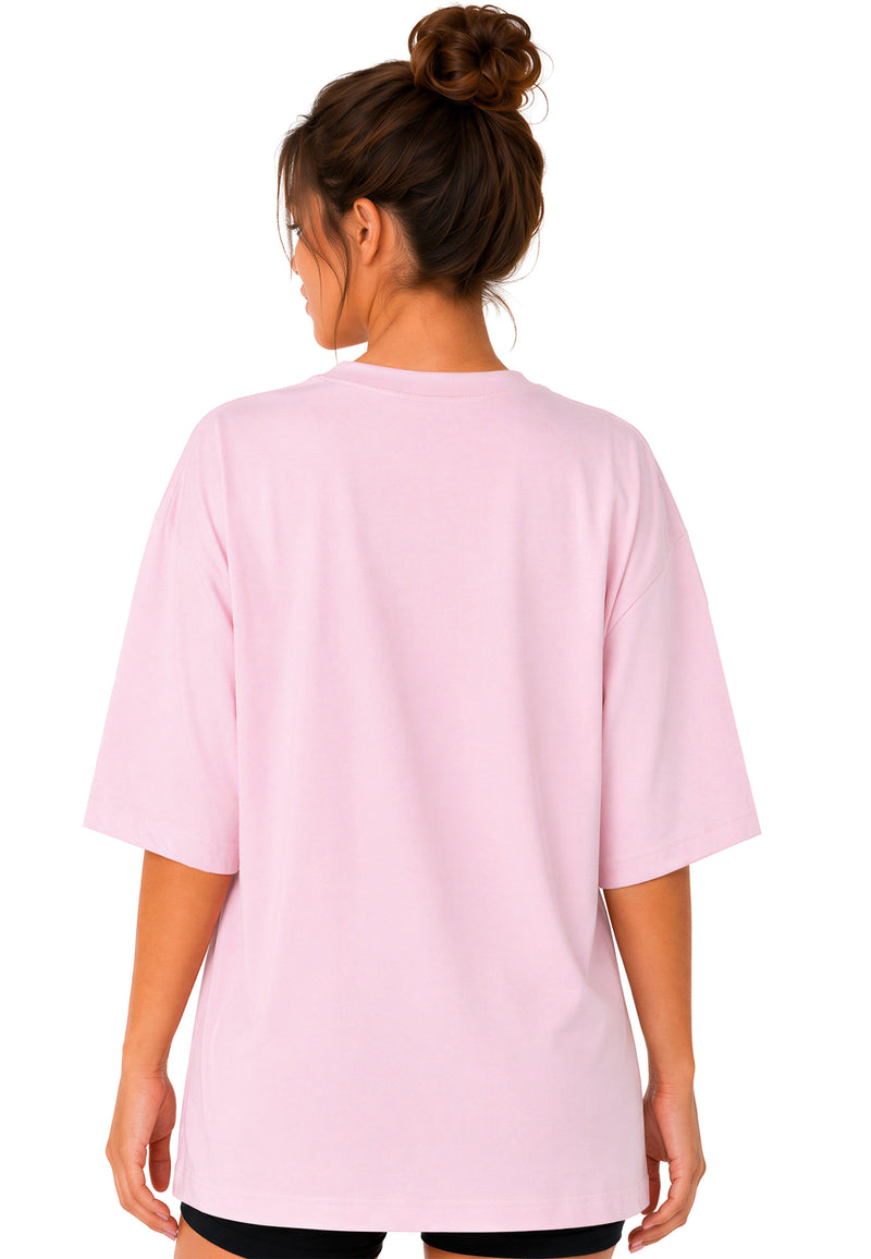 Damen Oversized Oversized T-Shirt 25RSW070 - Pink