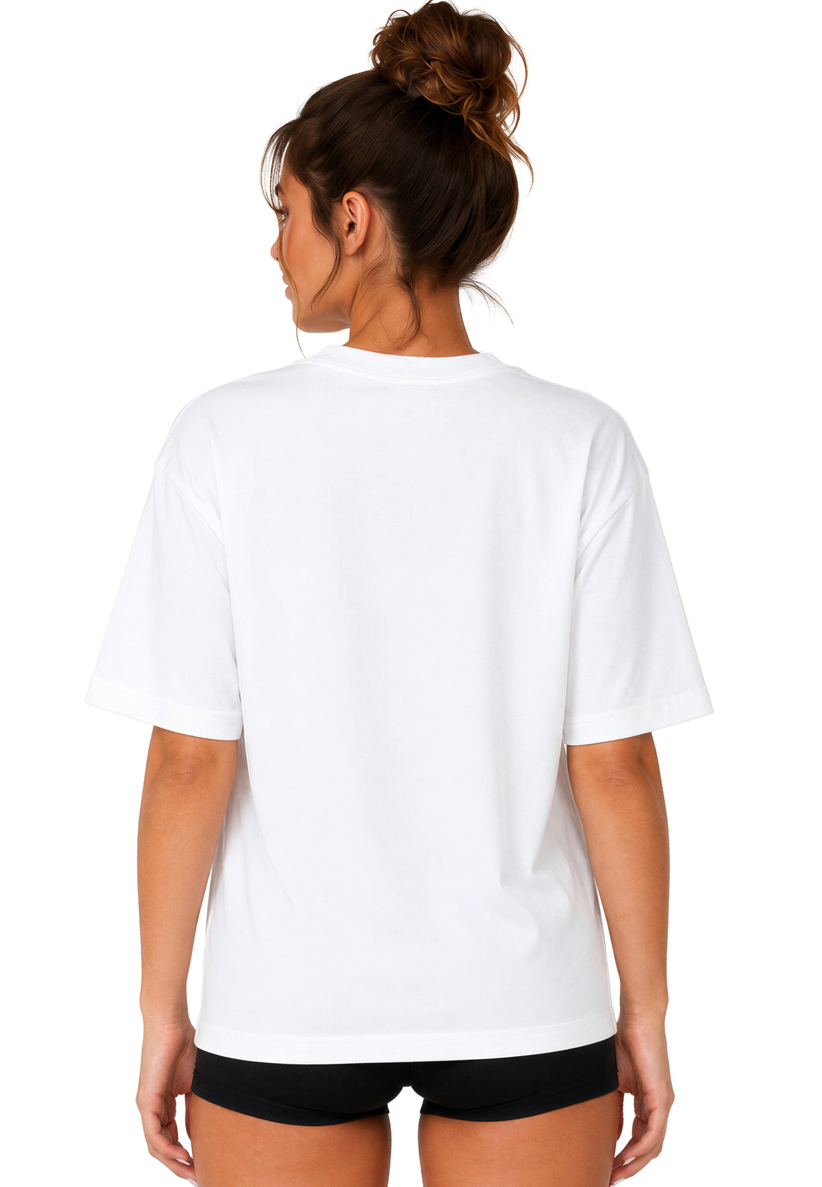Damen Regular Fit T-Shirt Shoulder Drop in White – Reichstadt – Ansicht 2
