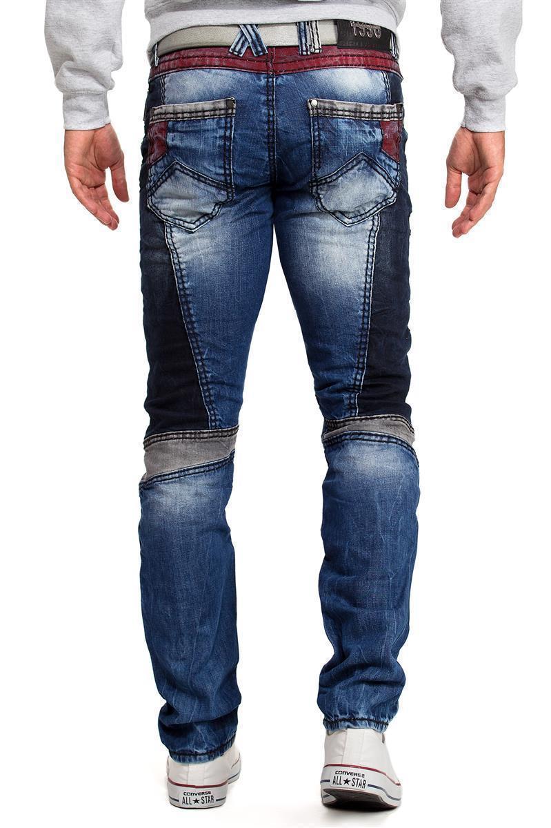 Herren Bequem Jeans Stonewashed CD574 - Blue