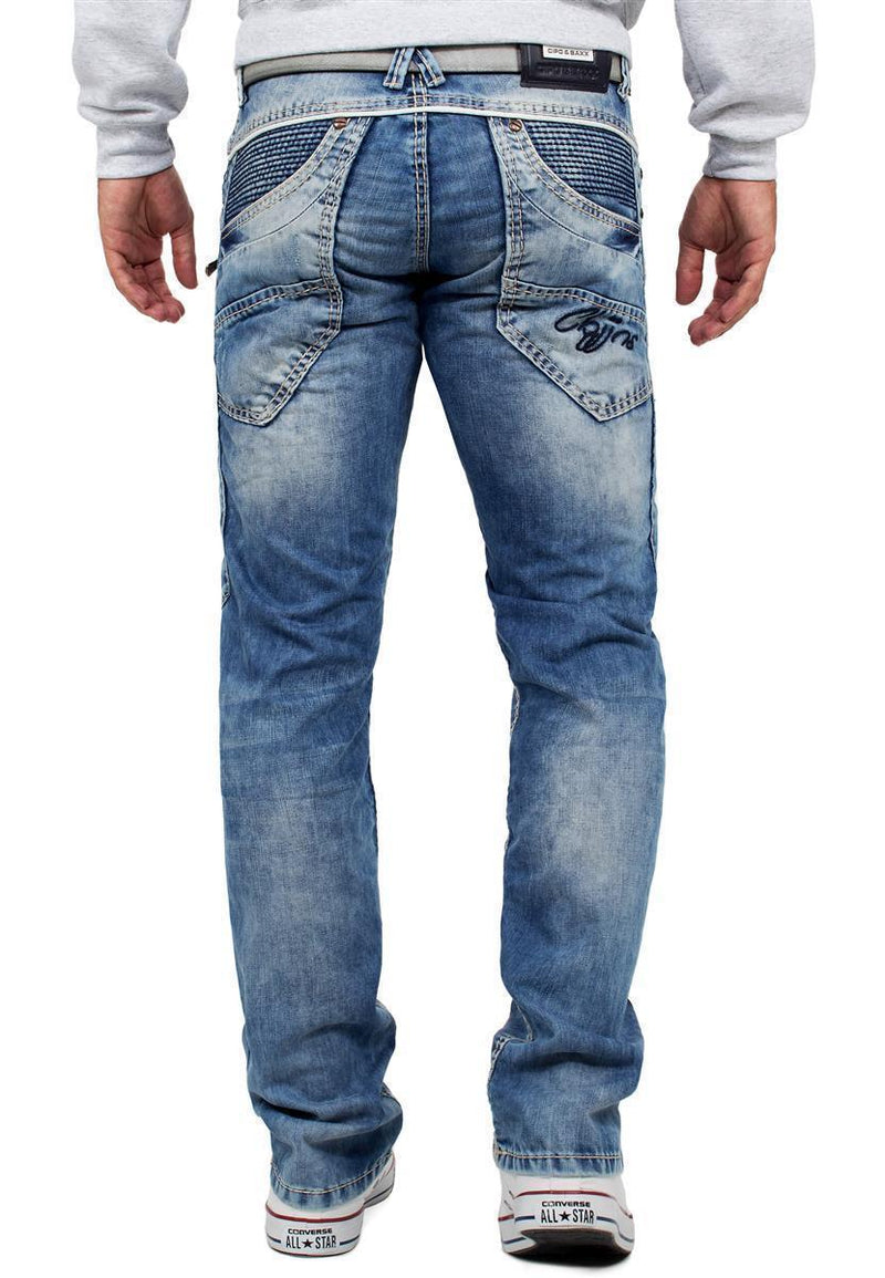 Herren Regular Fit Jeans Stonewashed C1150 - Blue