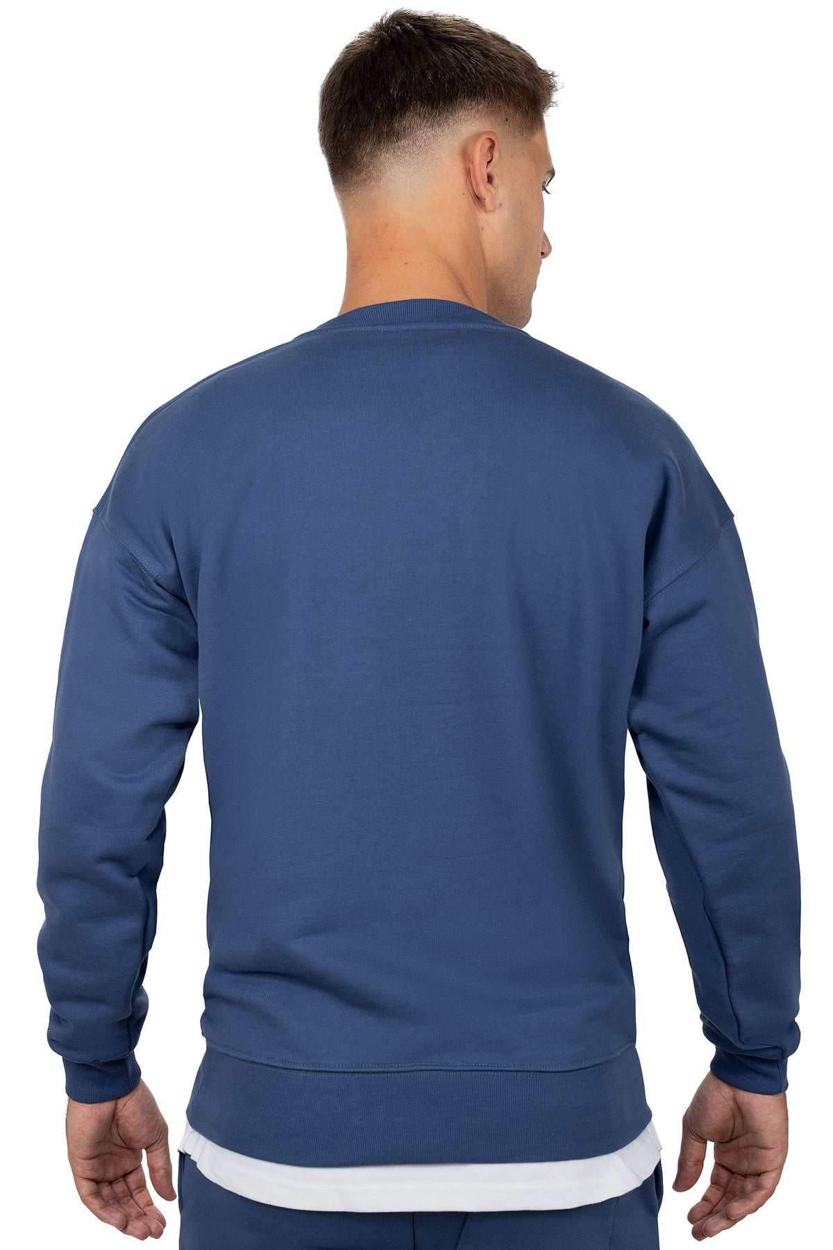 Herren Regular Fit Pullover Logo-Stitching in Dark Blue – Reichstadt – Ansicht 2
