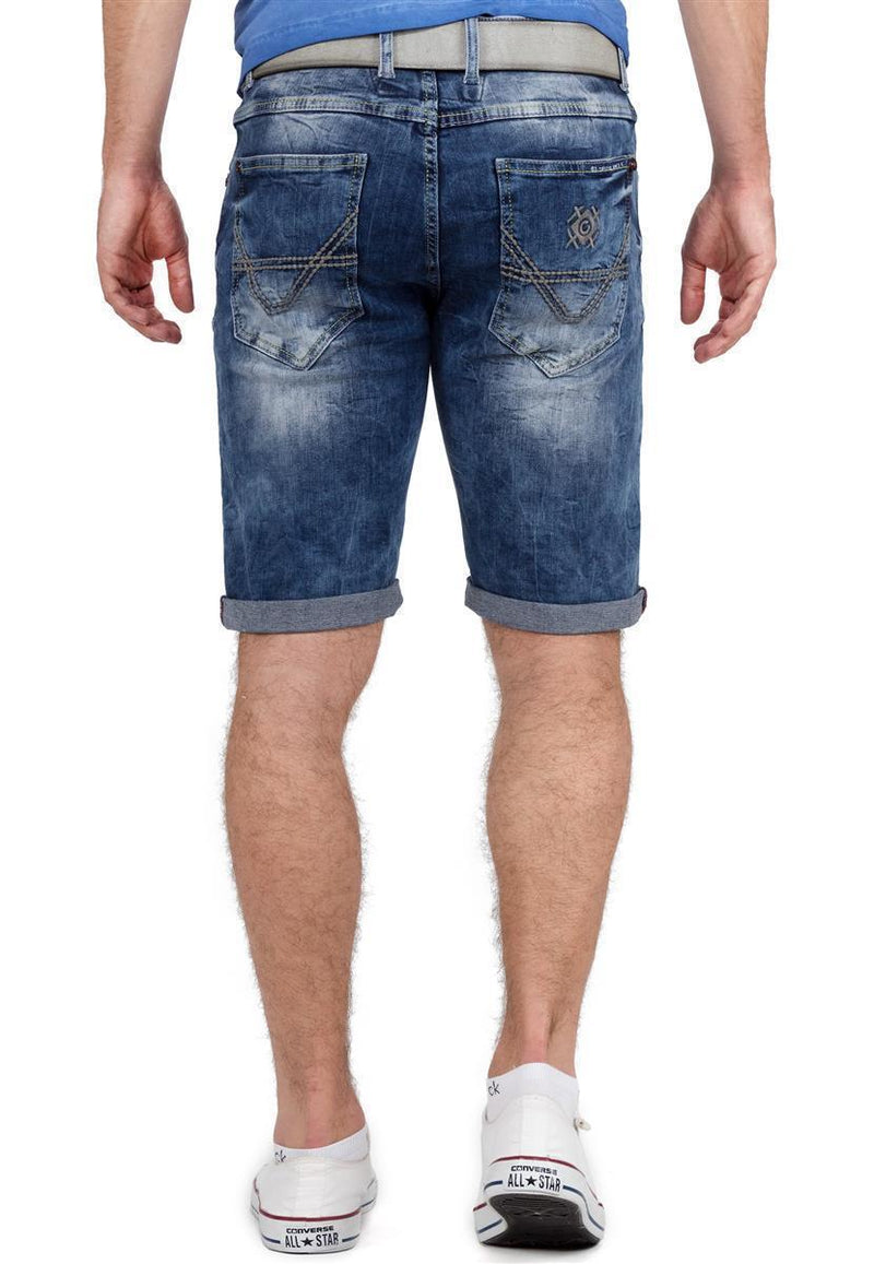 Herren Regular Fit Shorts Stonewashed 21CB17 - Blue