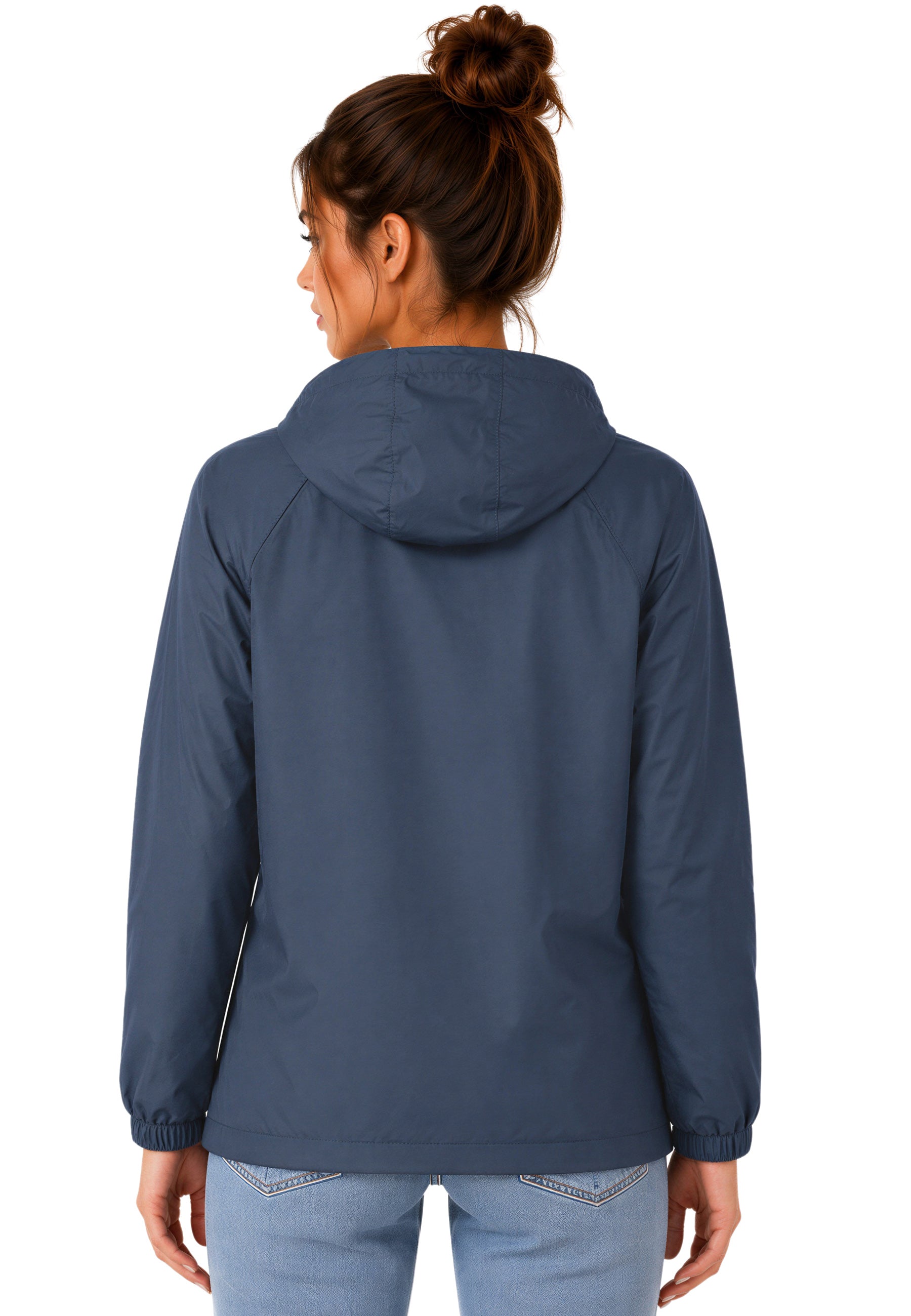 Damen Relaxed Fit Allwetter Windbreaker 24RSW054 - Navy