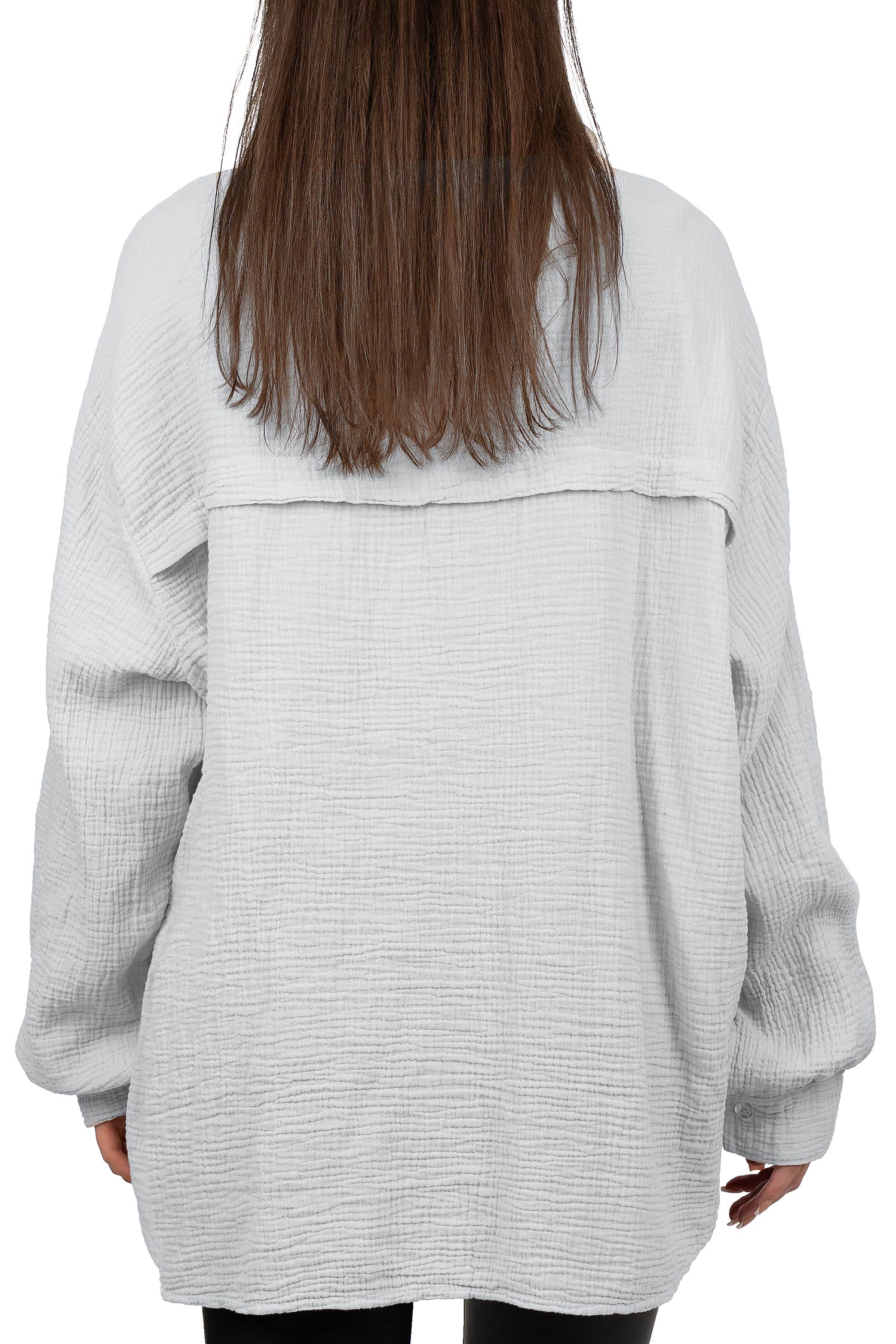 Damen Relaxed Fit Bluse Musselin 25RSW080 - Grey