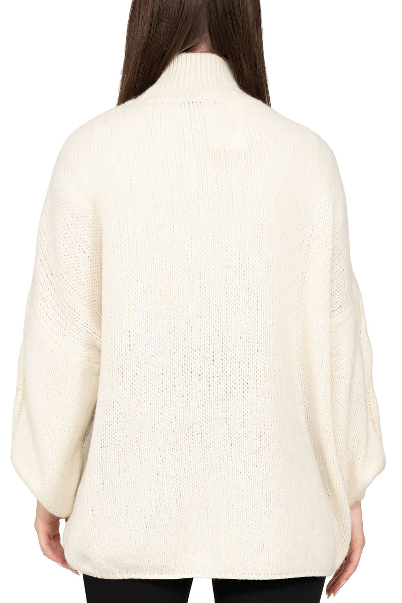 Damen Relaxed Fit Strickpullover 25RSW091 - Beige