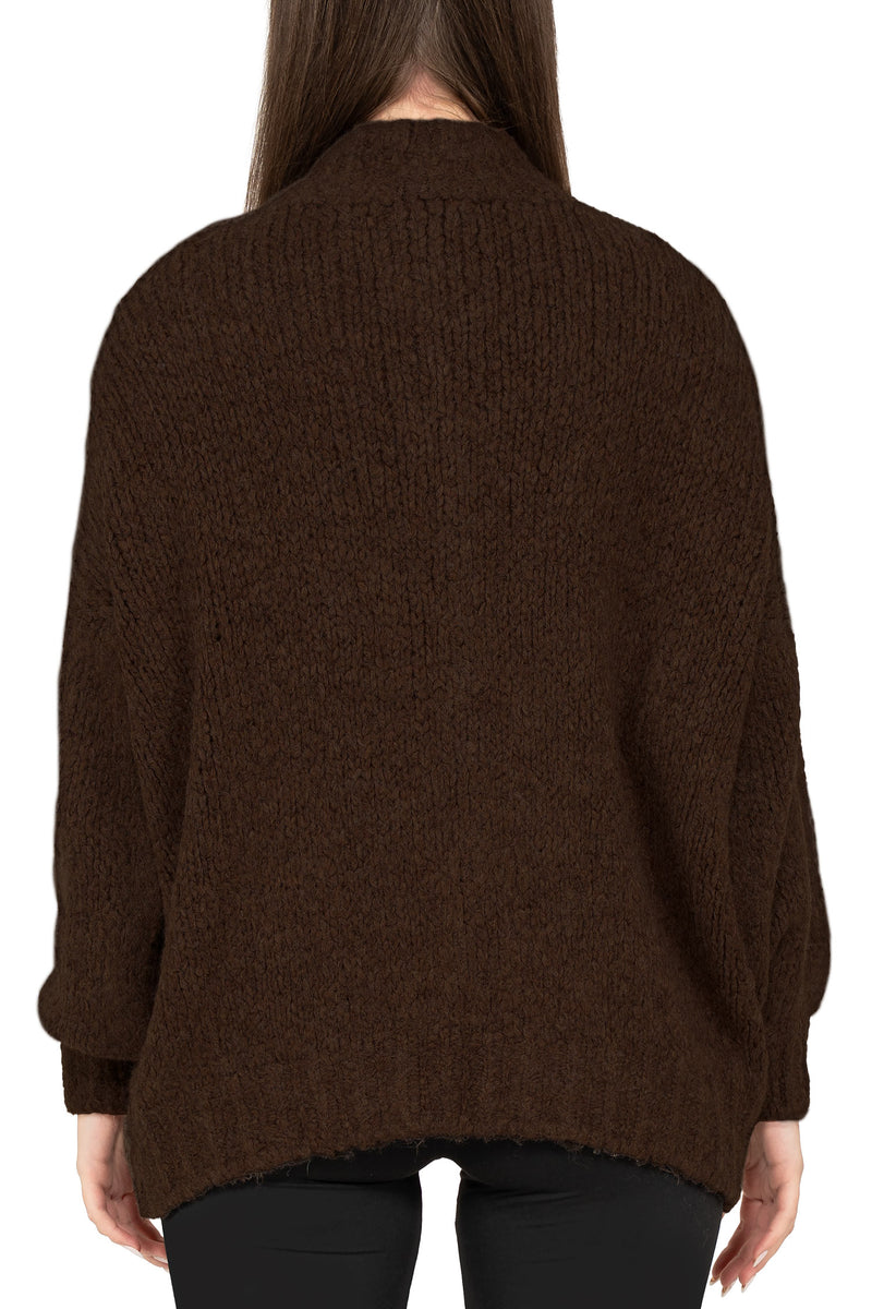 Damen Relaxed Fit Strickjacke 25RSW094 - Brown