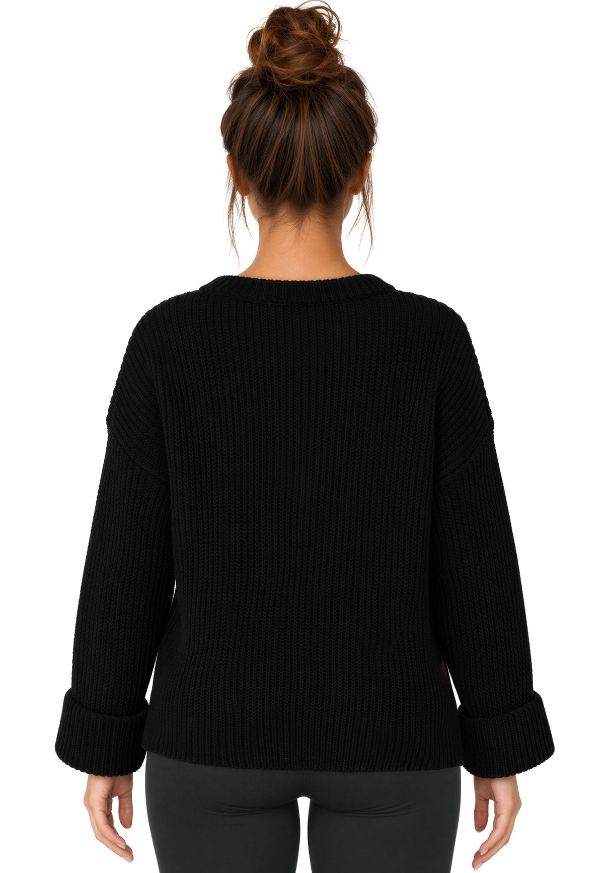 Damen Relaxed Fit Strickpullover 25RSW093 - Brown