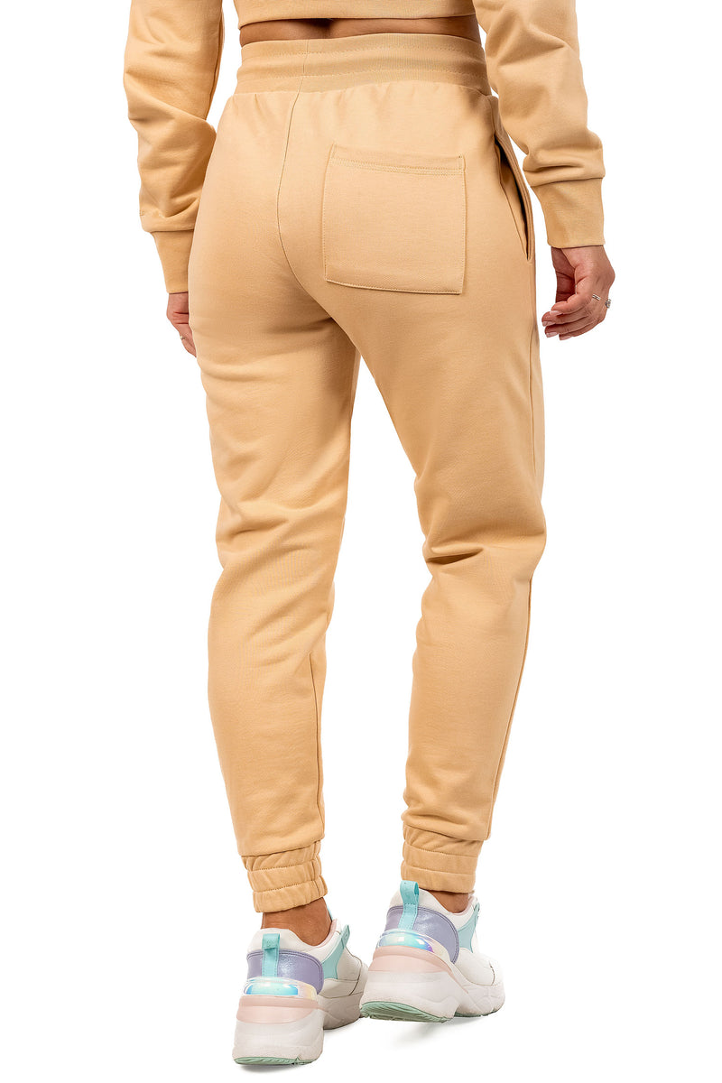 Damen Slim Fit Jogginghose Marken-Stick 23RSW039 - Beige