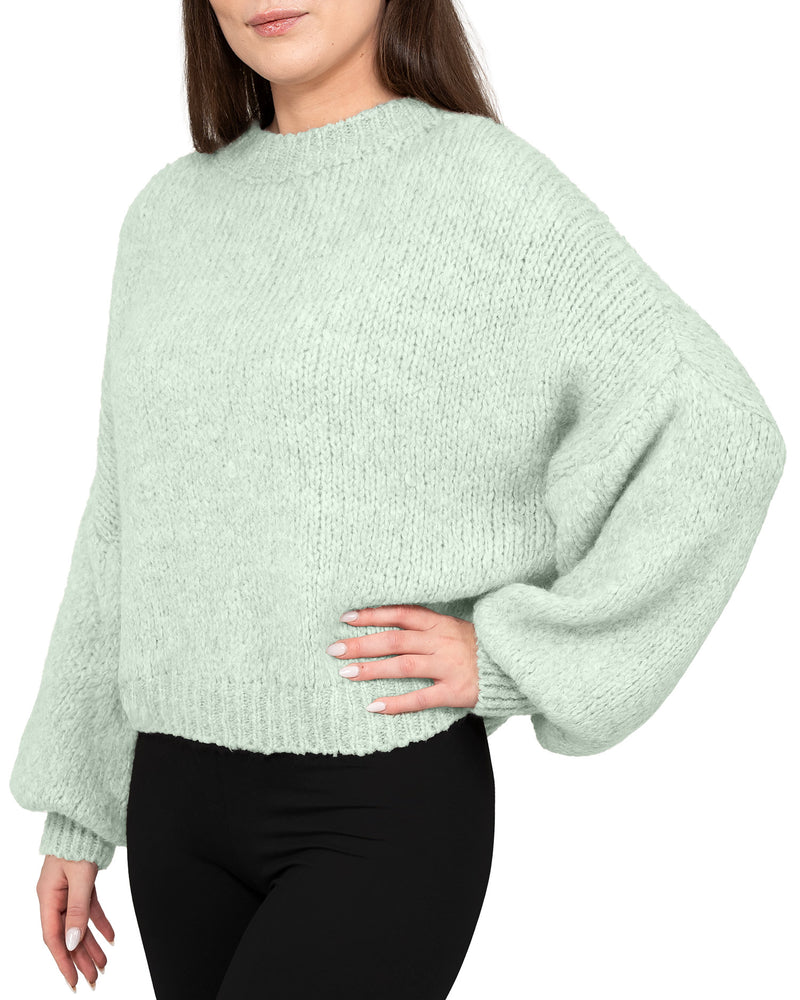 Damen Relaxed Fit Strickpullover 25RSW089 - Mint