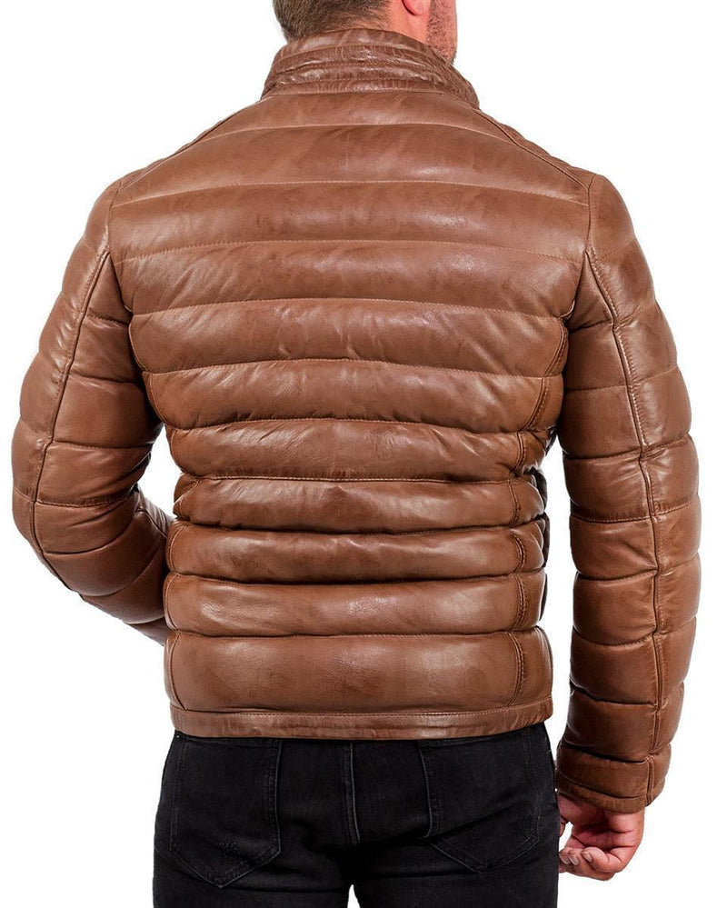 Reichstadt Herren Regular Fit Lederjacke Braun (Modell 19RS016) - Ansicht 2