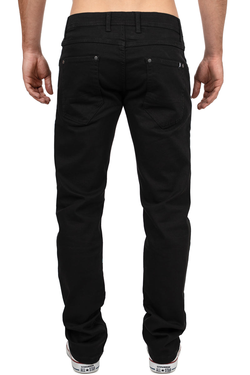 Herren Slim Fit Jeans Stonewashed CD820 - Black