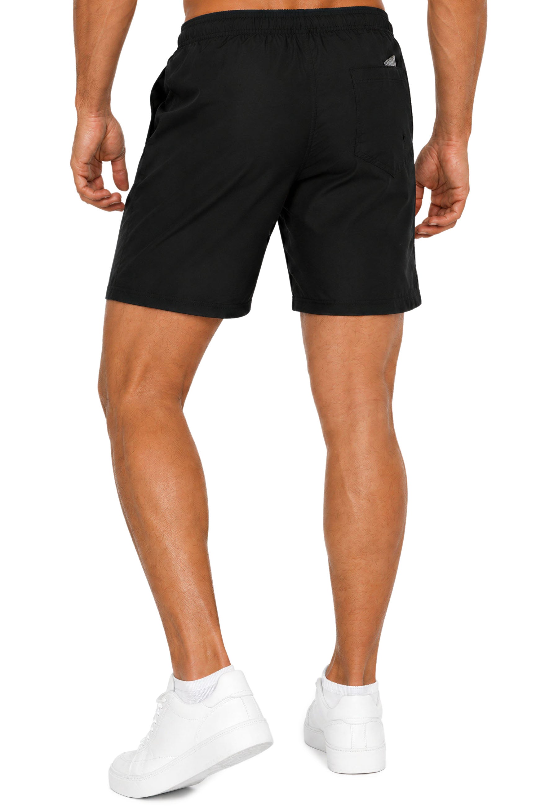 Herren Regular Fit Shorts Mid Waist 25RS073 - Black