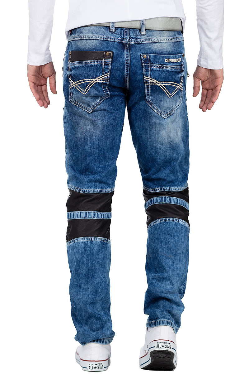 Herren Slim Fit Jeans Stonewashed CD637 - Blue