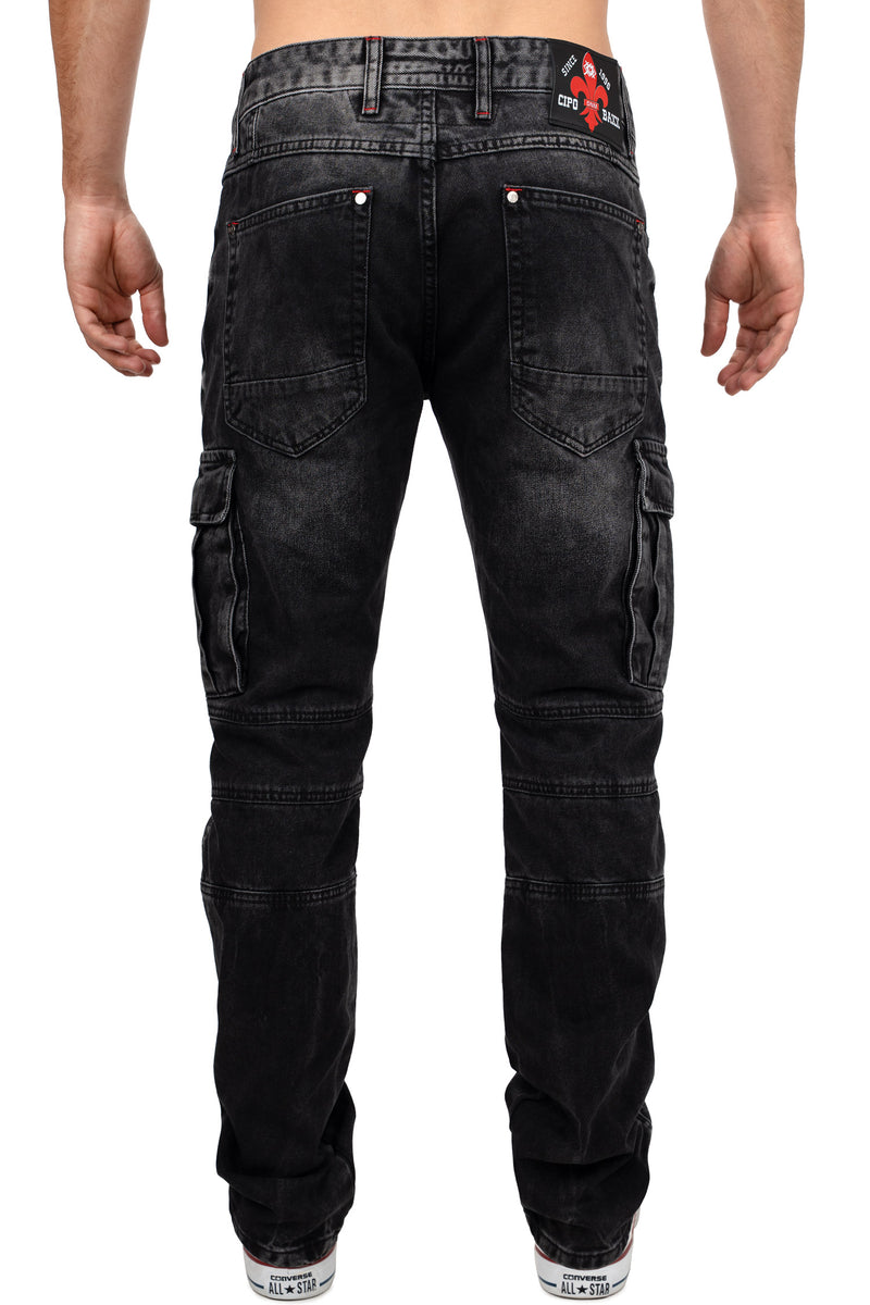 Herren Regular Fit Jeans Stonewashed CD798 - Black