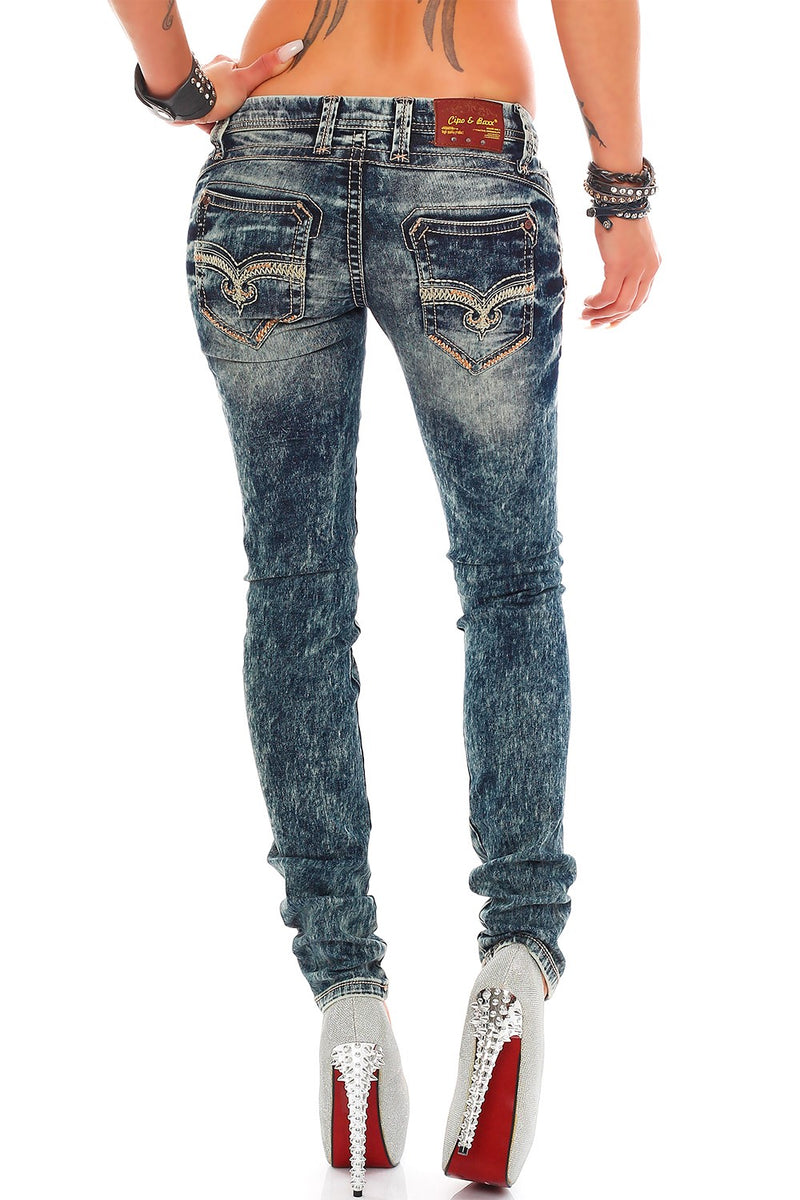 Damen Regular Fit Jeans Stonewashed WD222 - Blue