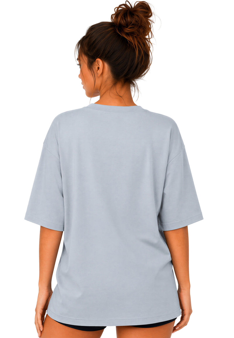 Damen Oversized Oversized T-Shirt 25RSW070 - Light Blue