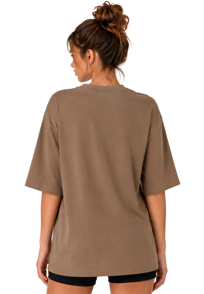 Damen Oversized Oversized T-Shirt 25RSW070 - Khaki