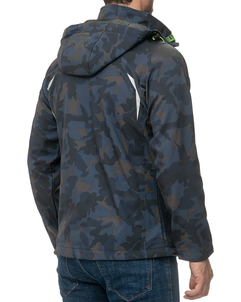 Herren Regular Fit Softshelljacke techno men - Navy-Green
