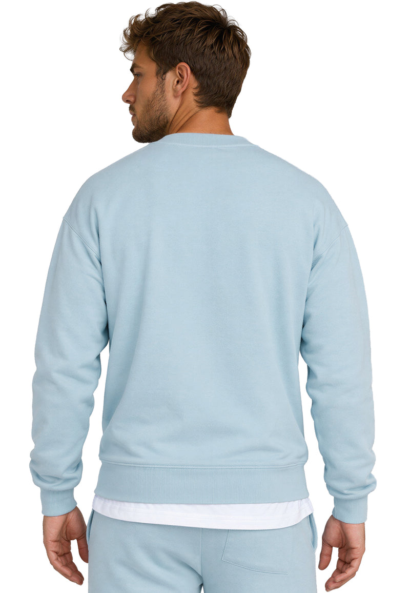 Herren Regular Fit Pullover Logo-Stitching 23RS037 - Baby Blue
