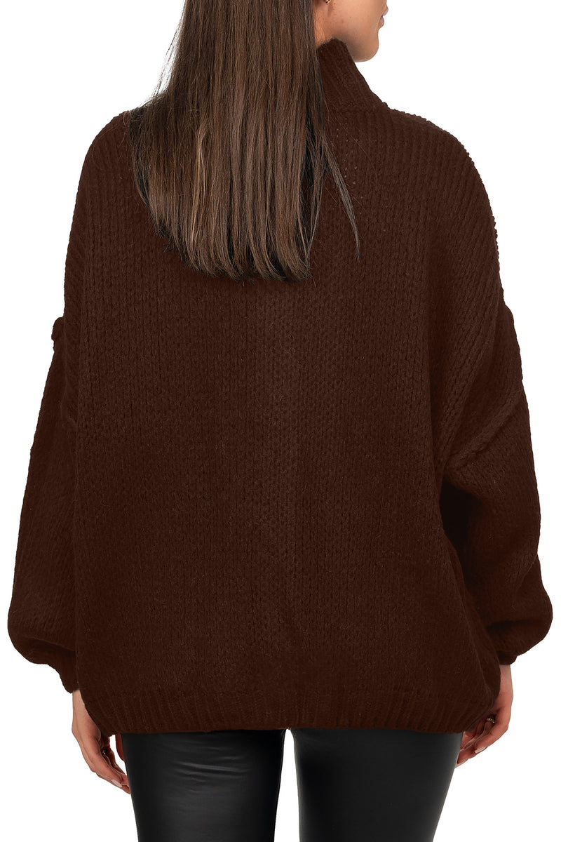 Damen Relaxed Fit Strickjacke Oversized-Look 25RSW068 - Brown