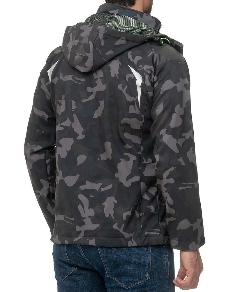 Herren Regular Fit Softshelljacke techno men - Black-Green