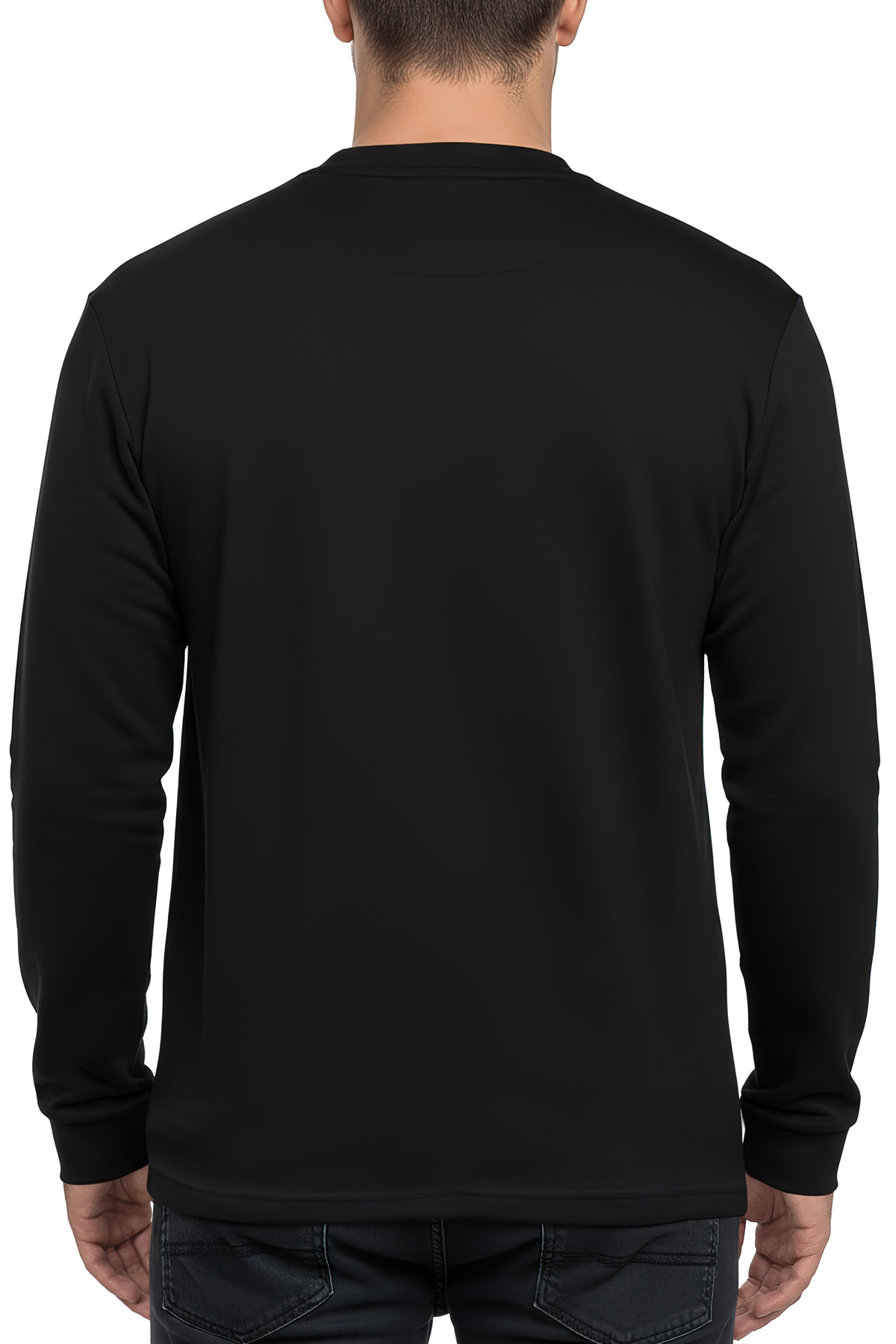 Herren Oversized Langarm Shirt in Black – Reichstadt – Ansicht 2
