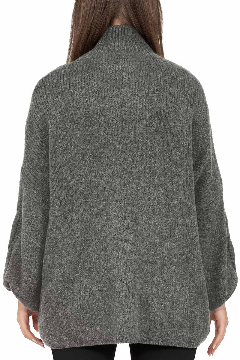 Damen Relaxed Fit Strickpullover 25RSW091 - Grey