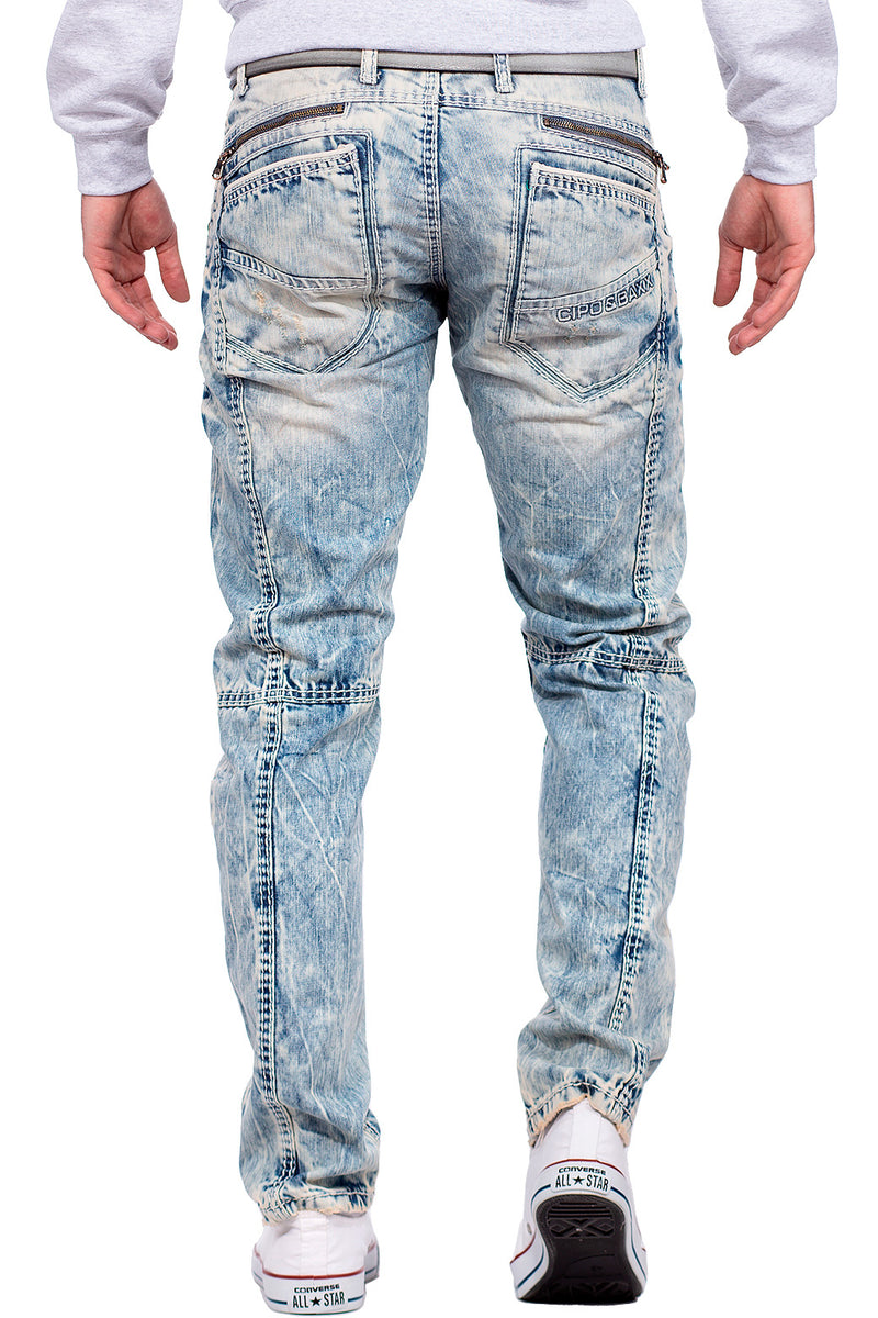Herren Regular Fit Jeans Stonewashed C0894A - Light Blue