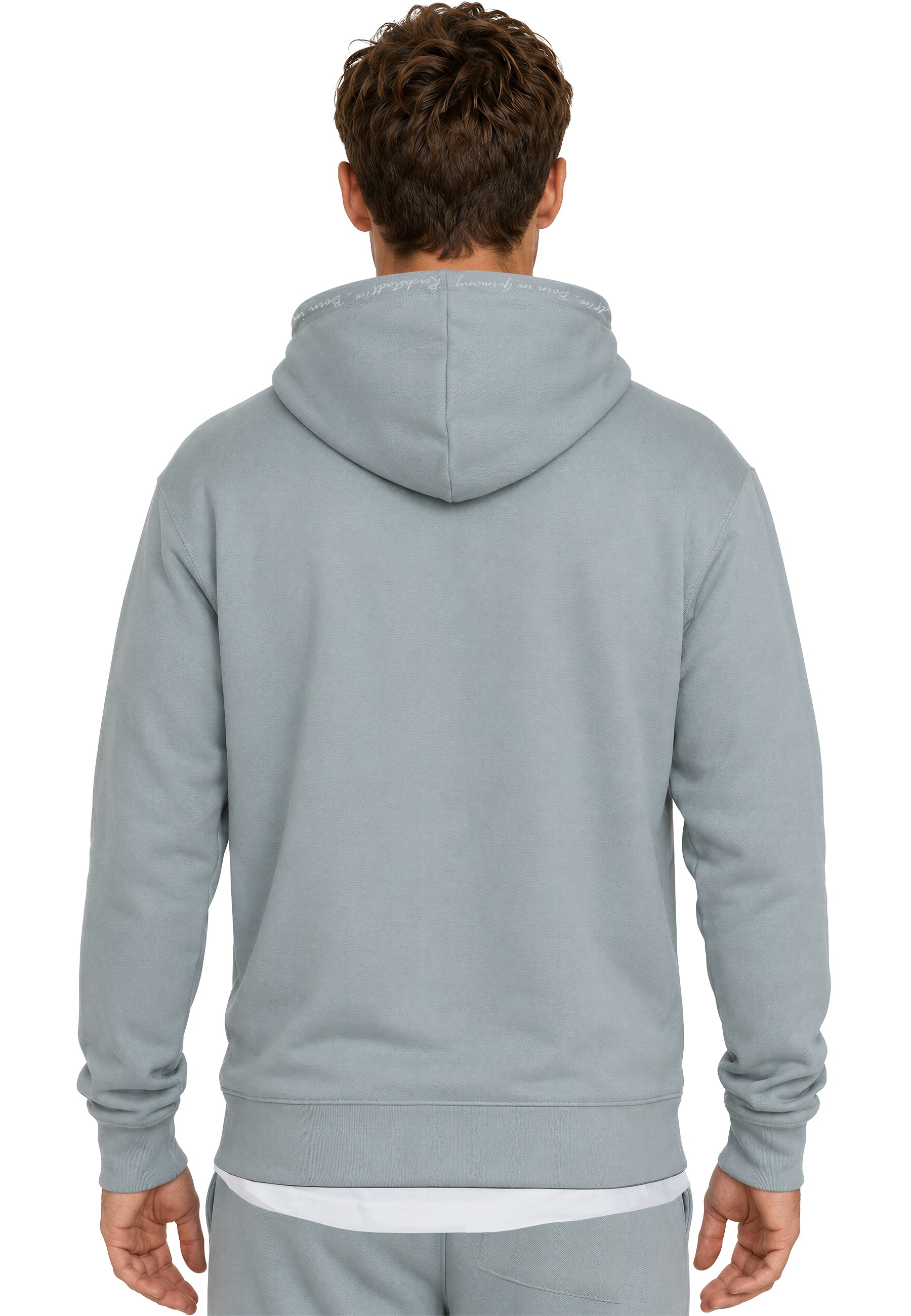 Herren Regular Fit Hoodie Marken-Stick 23RS034 - Grey