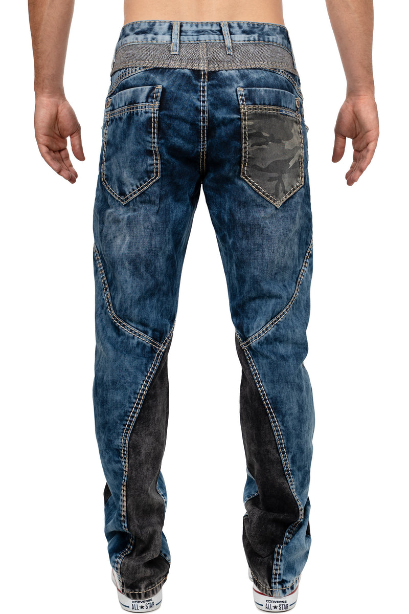 Herren Regular Fit Jeans Stonewashed CD894 - Blue