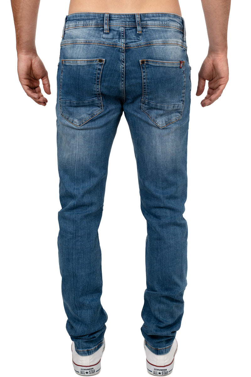 Herren Slim Fit Jeans Stonewashed CD820 - Blue