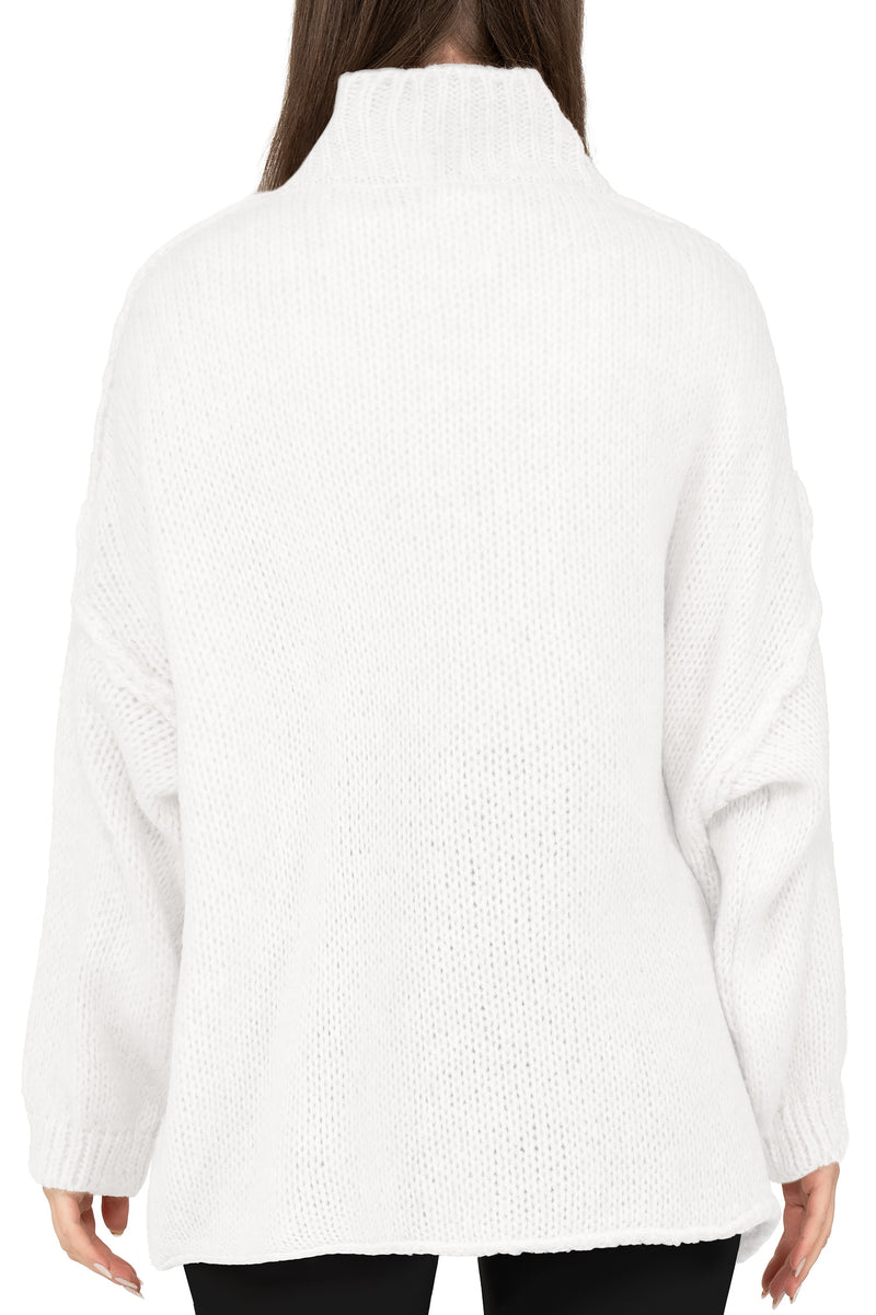 Damen Relaxed Fit Strickpullover 25RSW095 - White