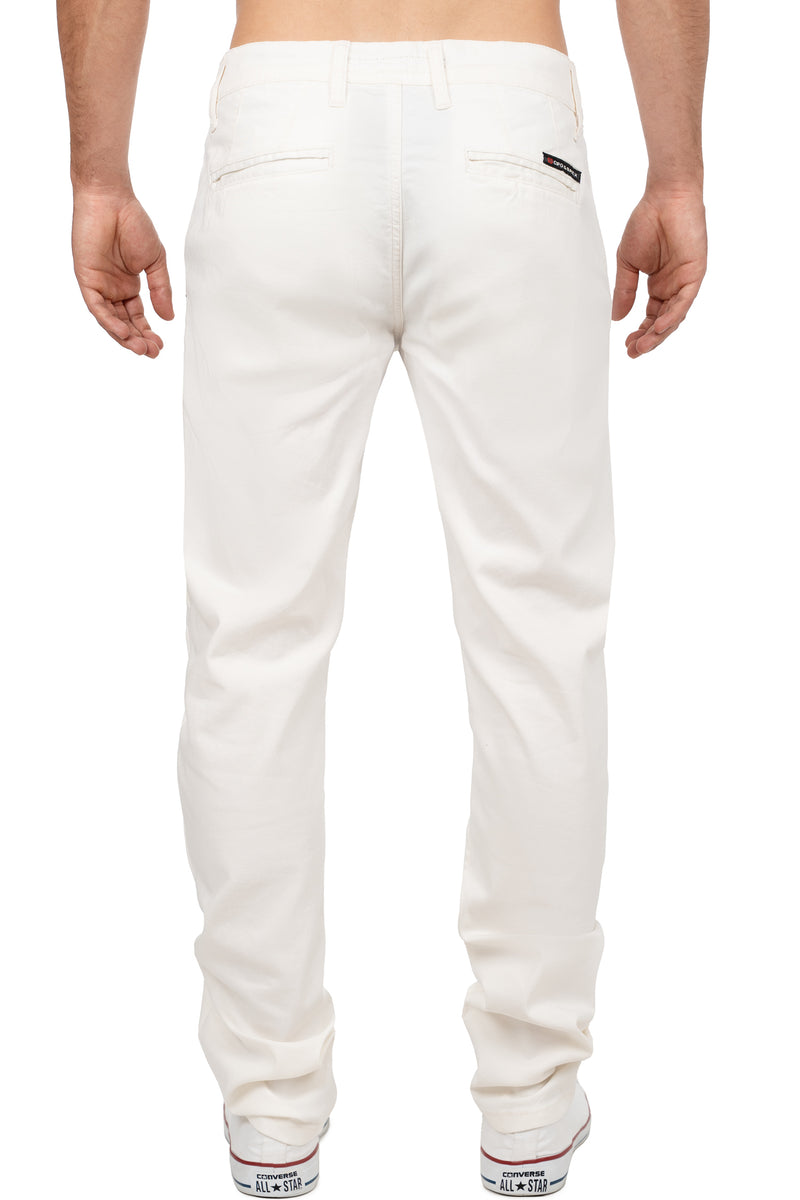 Herren Regular Fit Hose Mid Waist CD842 - White