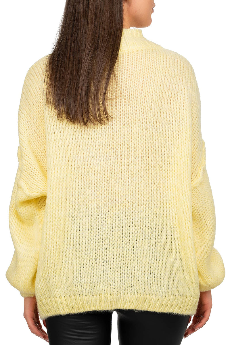 Damen Relaxed Fit Strickjacke Oversized-Look 25RSW068 - Yellow