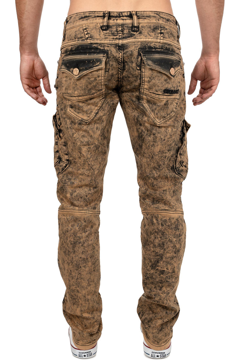 Herren Straight Fit Jeans Stonewashed CD780 - Brown