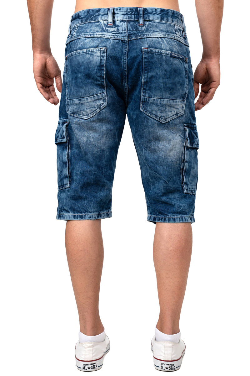 Herren Regular Fit Shorts Stonewashed CK295 - Blue