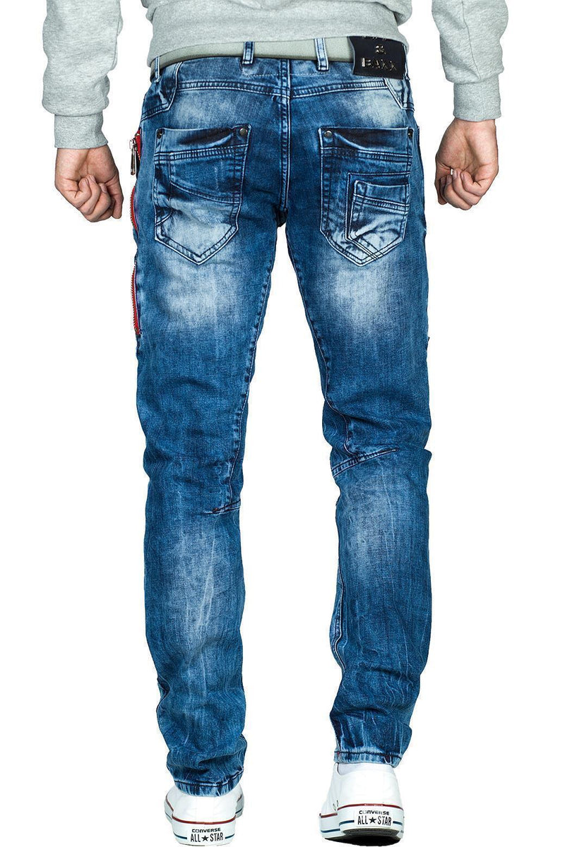 Herren Slim Fit Jeans Stonewashed CD478 - Blue
